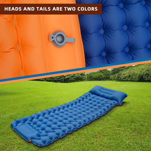 Portable Outdoor Inflatable Pad, Lightweight, Easy to Carry, Outdoor Camping Foot-Standing Waterproof Inflatable Sleeping Pad, Afternoon Nap Car Inflatable Mattress