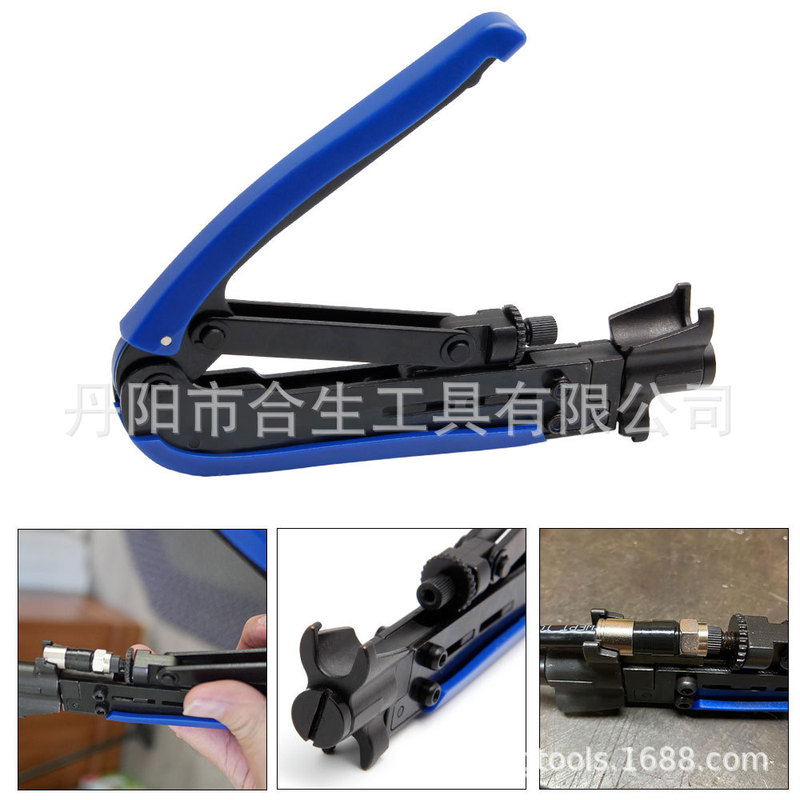 Multifunctional RG59/6/11 cable TV extrusion pliers terminal crimping pliers network coaxial cable crimping pliers