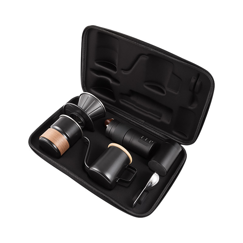 ✅ Set de cafetera de lavado de mano cafetera portátil al aire libre acampando equipos de café regalos completos