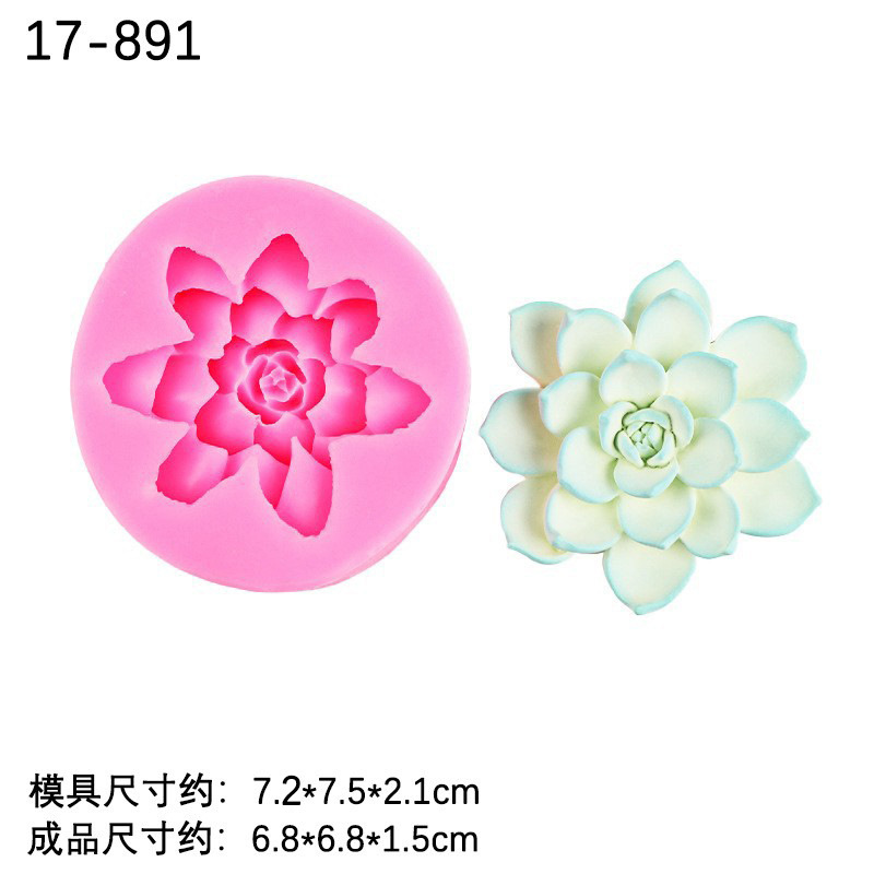 3D tridimensional suculenta silicona molde aromaterapia yeso vela epoxi jabón molde chocolate pastel mousse Decoración