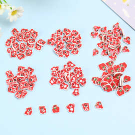 萌趣卡通草莓熊饰品配件少女甜美发饰软陶配饰手机壳奶油胶材料