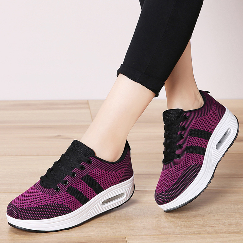Rocking Shoes for Women, New Korean Style Thick-Soled Air-Cushion Shoes, Fashionable Square Dancer Shoes, One-Piece Drop-Shipping Casual Shoes