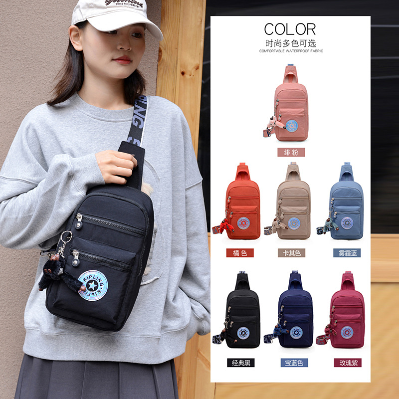 Monkey Bag New Fashion Ladies Mochila Bolsa de pecho simple de color sólido ligero Diseño de nicho Bolso de mensajero casual kp