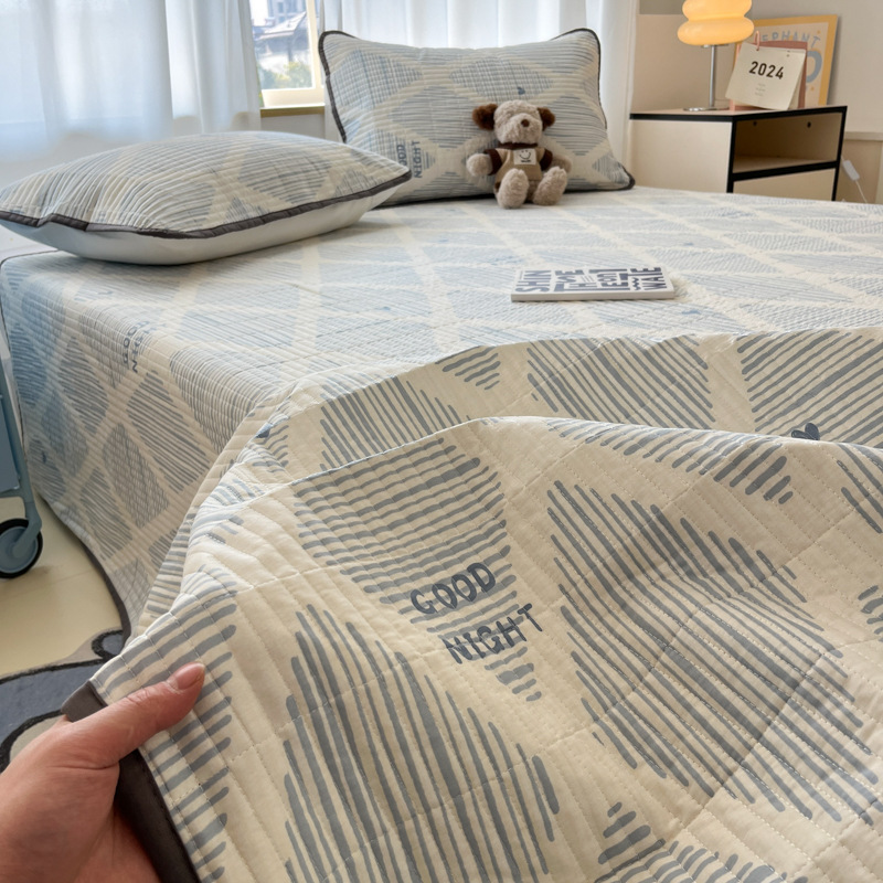 Tapa de cama de tatami de algodón de tres piezas de algodón puro 2025 nuevo estilo cuatro estaciones sábanas antideslizantes universales cubierta kang