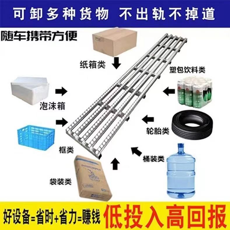 流利条卸货神器袋装百货无动力搬运卸车下货滑道滑轮滑梯轻便携带