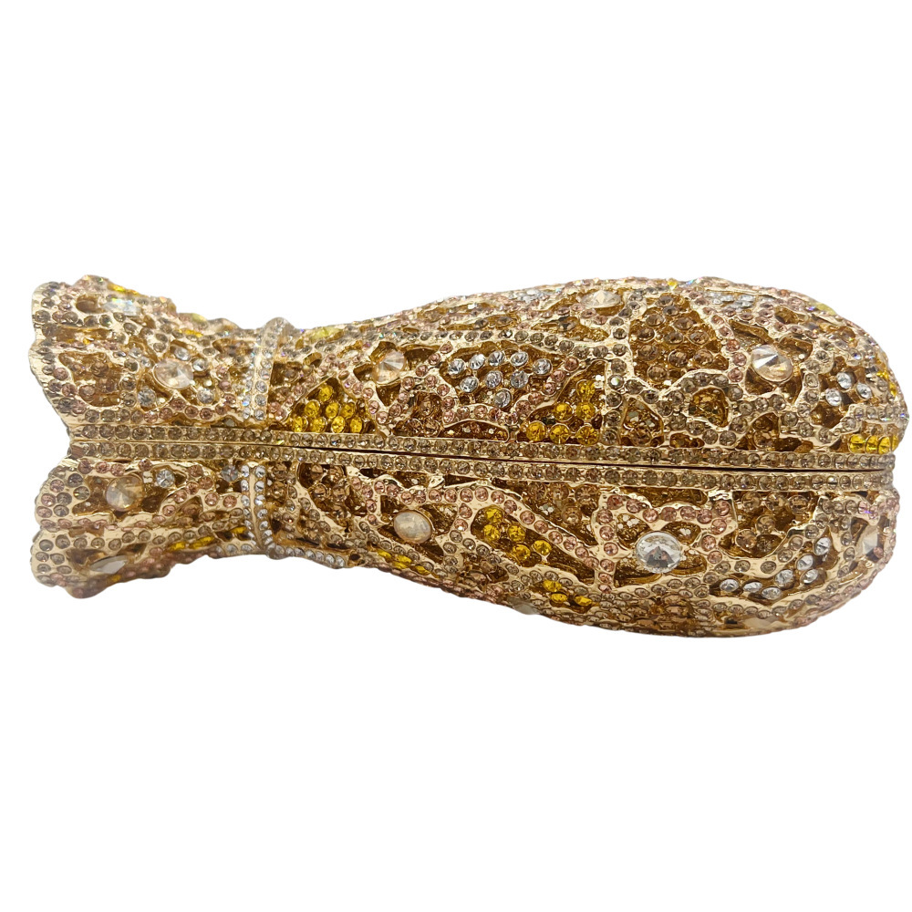 Bolsa de cena con diamantes vestido de fiesta europeo y americano forma de jarrón de piedra preciosa bolsa de mano Diamond Clutch