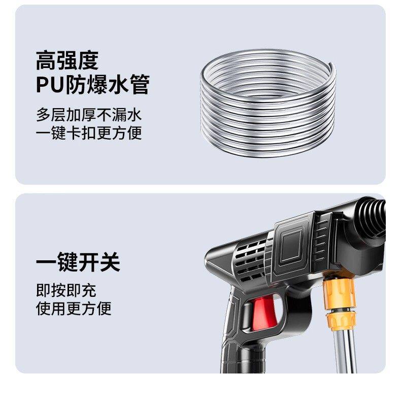 Wireless Lithium Battery Car Washing Machine, Household High-Pressure Water Gun, Portable Rechargeable Powerful Floor Scrubber, Ultra-High-Pressure Cleaning Machine Wholesale