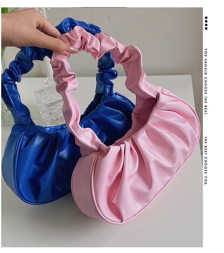 353g Weight Polyester Lining Material Ruched Bag, Sewing Thread Fashion Element Zipper Closure Type Single Shoulder Strap Strap Type Shoulder Bag Bags Type Casual, Daily, Shopping Occasion Pu Leather Material Solid Color Pattern All Seasons Season Women's Gender Classic Style Style Dumpling Shape Shape Women's Pu Leather Solid Color Classic Style Ruched Bag Sewing Thread Dumpling Shape Zipper Shoulder Bag 1
