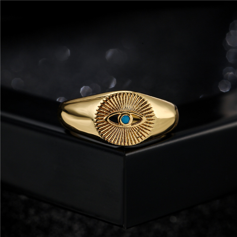 Fashion Eye Shape Copper Opening Ring display picture 2