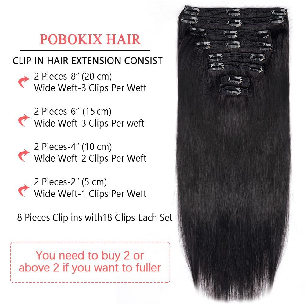 En stock Perruque européenne et américaine en vrais cheveux Clip cheveux Ensemble de 8 pièces Extension de cheveux Clip dans les cheveux Cheveux transfrontaliers en vrais cheveux raides_voghion.com