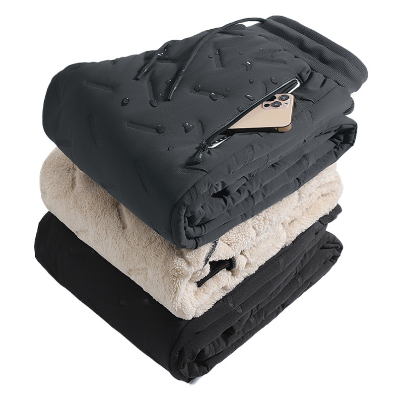 Pantalones de algodón de invierno para hombre, pantalones largos deportivos para exteriores a prueba de viento, ropa de invierno, pantalones de algodón gruesos, pantalones cálidos de lana de cordero