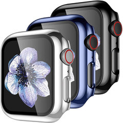Suitable for Apple watch case Applewatch protective case PC electroplating integrated tempered film iwatch7 watch case