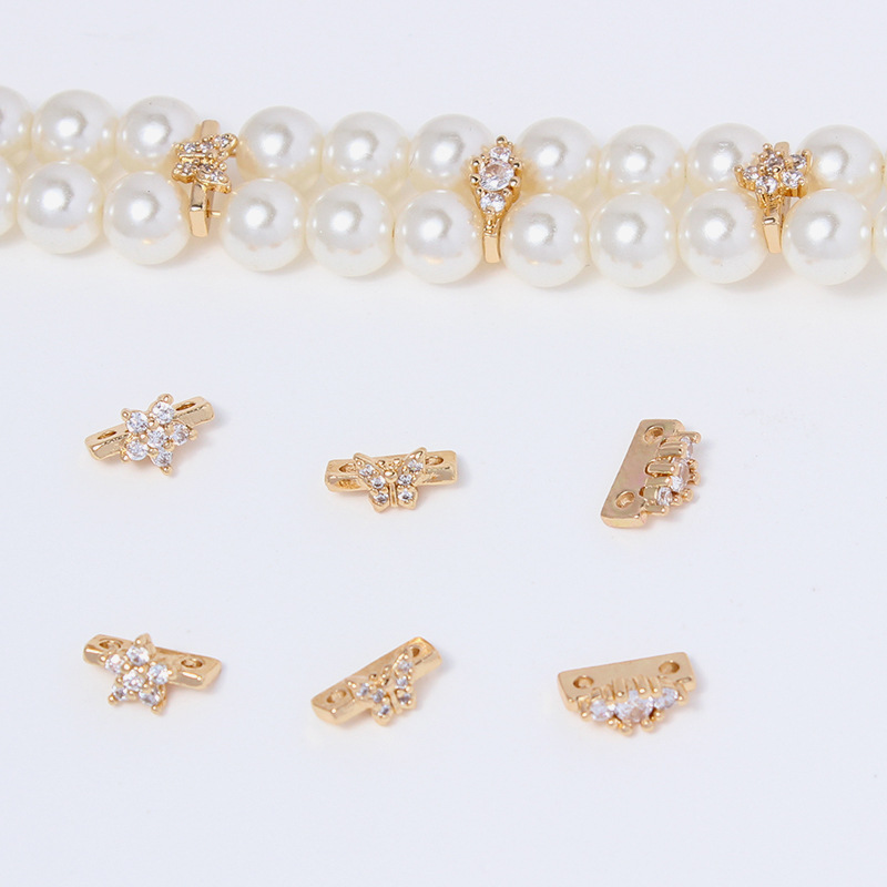 Copper beads with zircon pearl