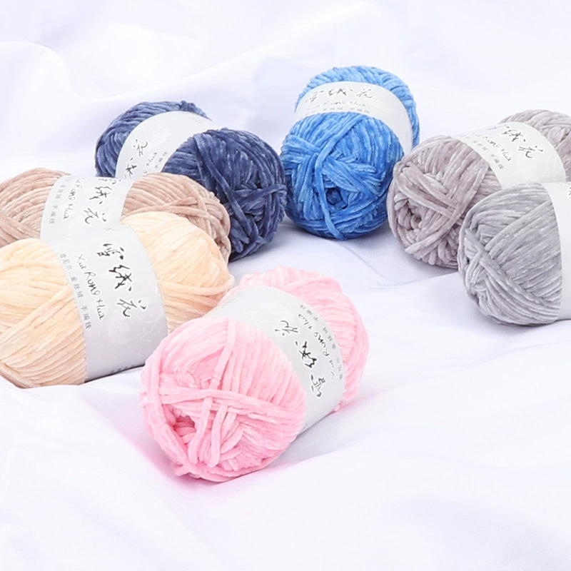 Velvet chenille yarn ball, 100 g, soft plush for crochet & knitting, multi-color options