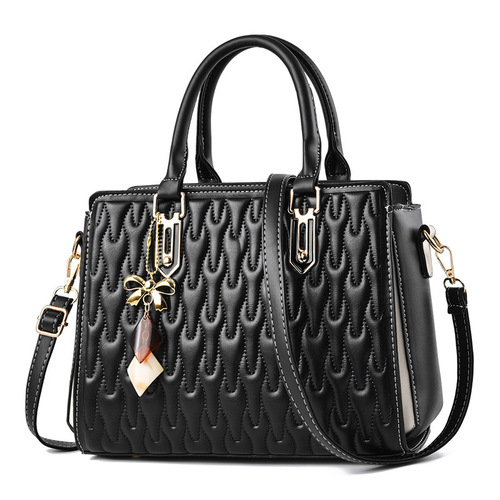 [Foreign trade women's bag] Soft surface embossed handbag, simple crossbody bag, women's pu shoulder bag, large capacity shoulder bag, trendy