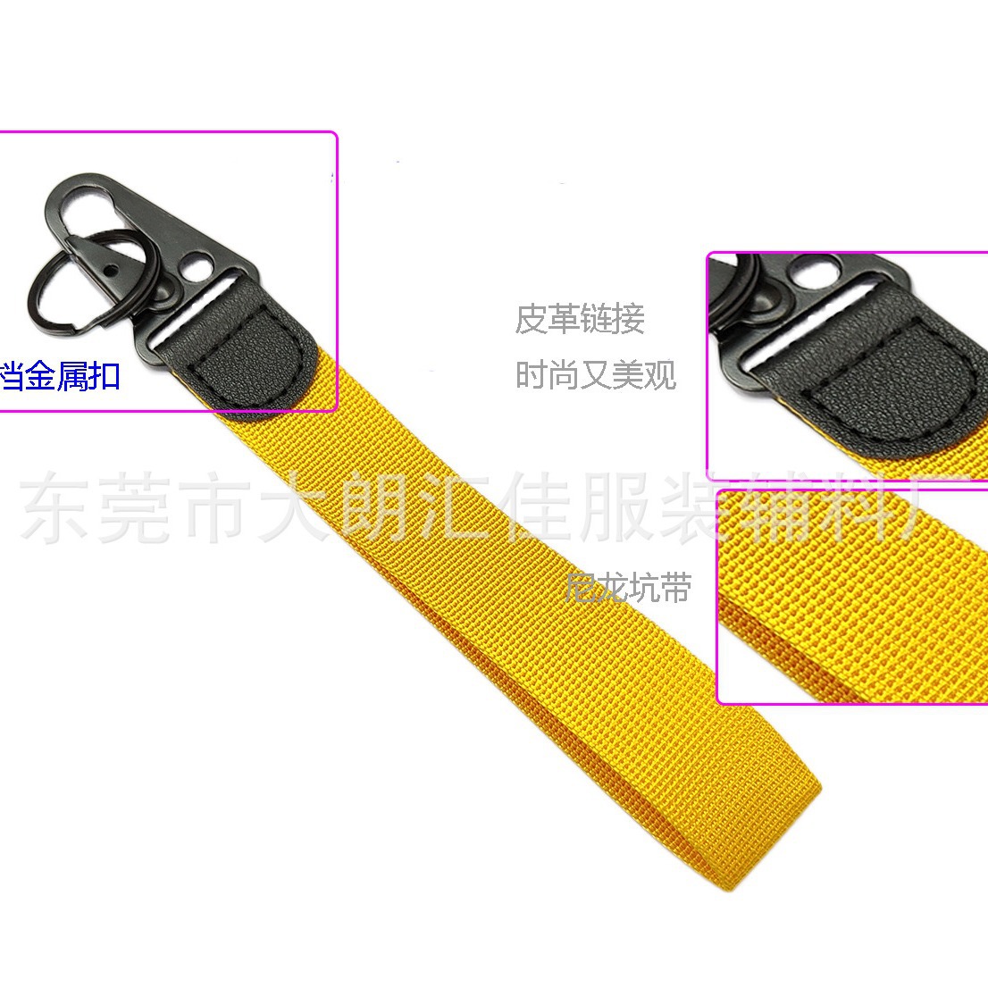 Pequeño al por mayor simple correa de muñeca al aire libre llavero hebilla de tela