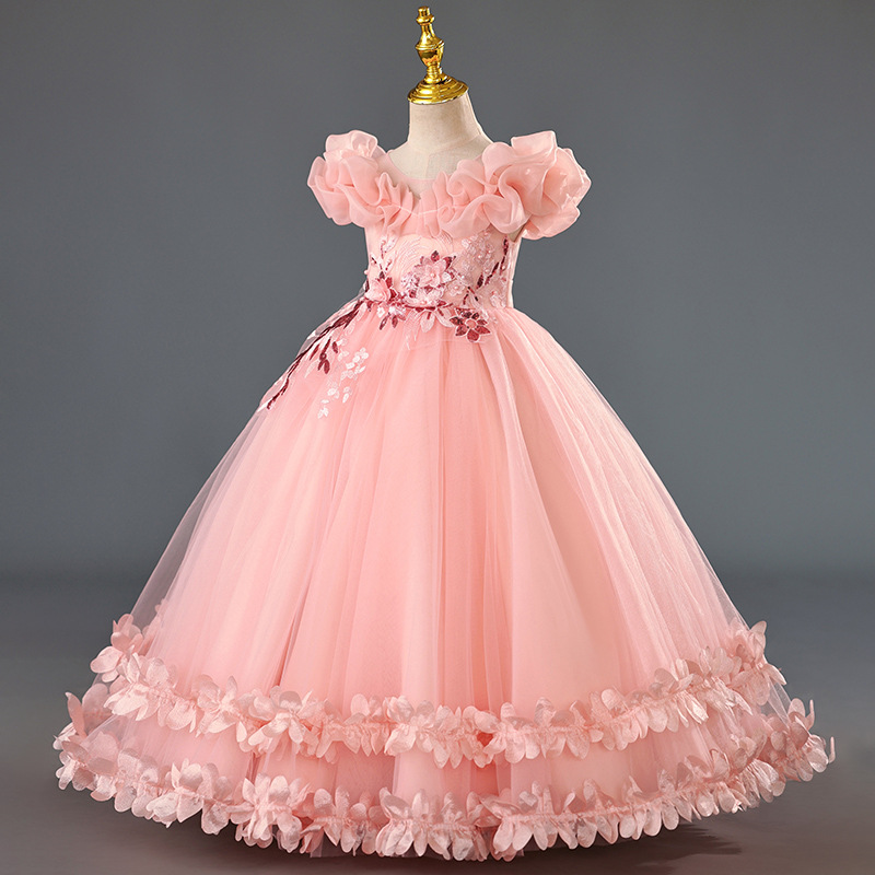 Niñas lujosas vestidos de fiesta sin mangas vestidos de novia para niños grandes vestidos de princesa para niñas nuevas faldas europeas y americanas al por mayor transfronterizas