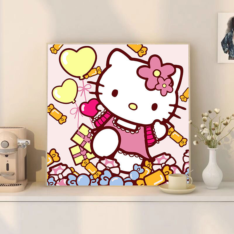 サンリオデジタル油絵 diy 手描きカラーリングクロミメロディー漫画かわいい装飾画メーカー卸売|undefined
