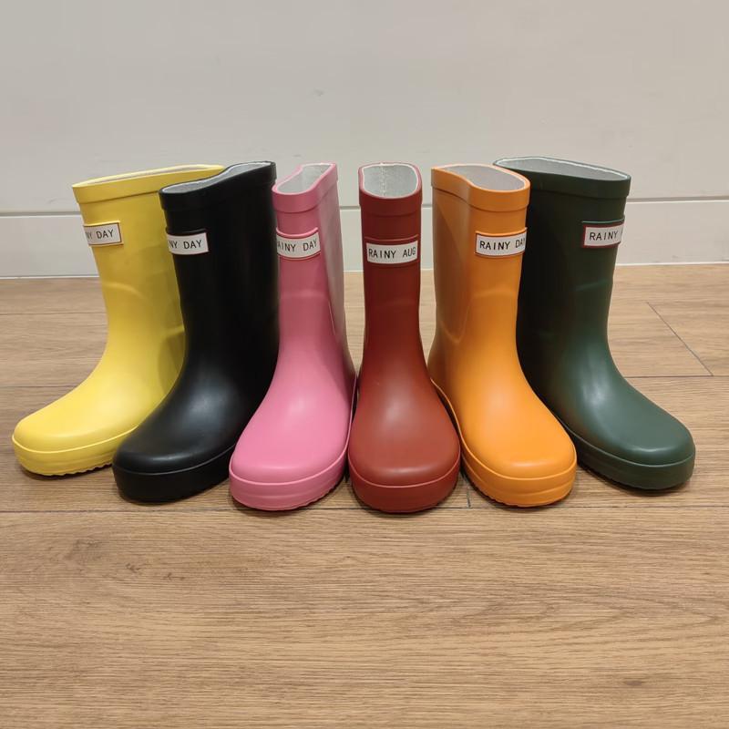 Parent-Child Rain Boots, Women's Fashionable Rain Boots, Boys and Girls Mid-Tube Waterproof Lightweight Water Shoes, New Water Boots