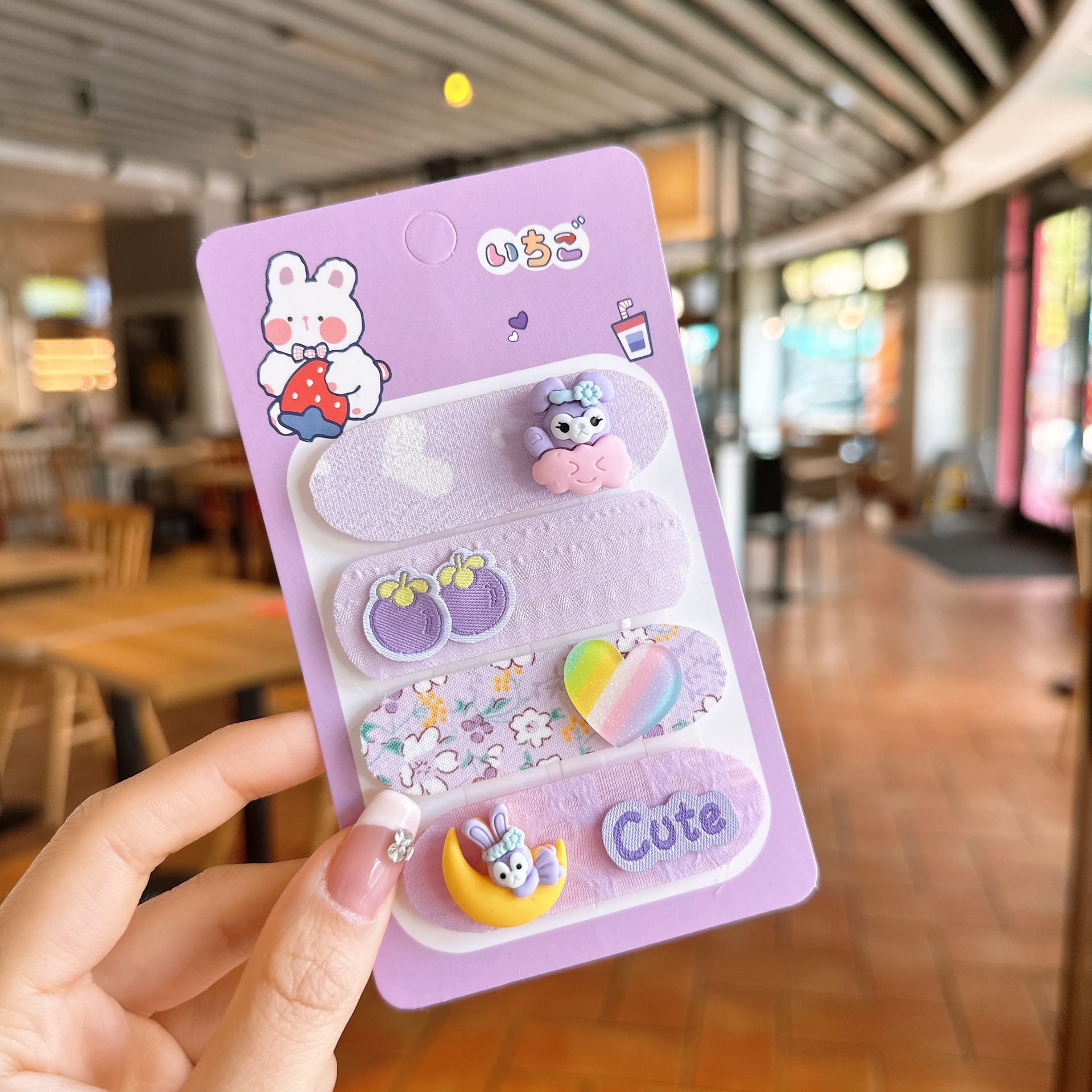 Los niños coreanos publican pegatinas mágicas de color caramelo de dibujos animados lindo y simple acabado de cabello roto artefacto Velcro de frutas