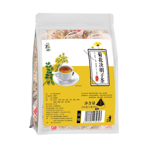 Source manufacturer wholesales triangular package of chrysanthemum and cassia seed tea without boiling, proud night ready chrysanthemum and cassia seed one piece dropshipping