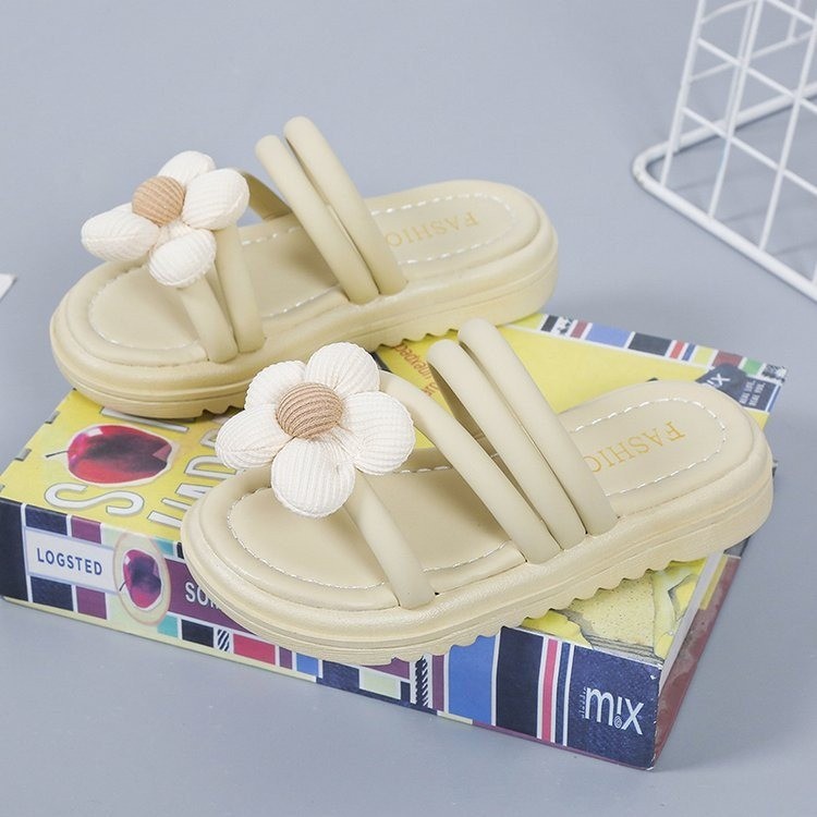 Niña princesa zapatillas de verano 2026 nuevas niñas flores sandálias de playa de moda para niños zapatillas