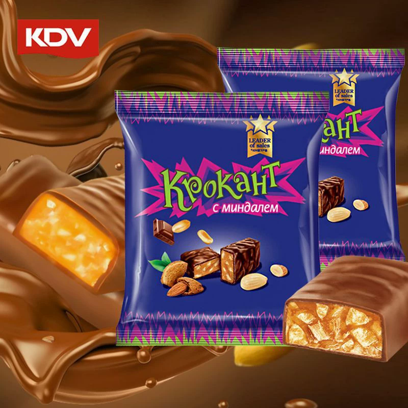Бесплатная доставка оптом русский оригинал ввезенный KDV фиолетовая конфета 500 грамм