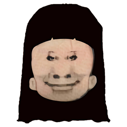 Funny cosplay headgear, quirky masks, hilarious face costumes, prankster-style mesh masks