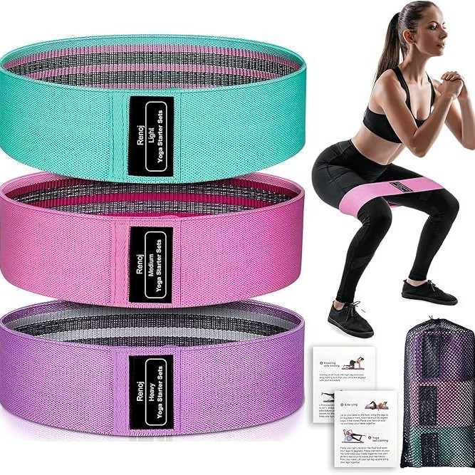 Cross-border bestseller anti-curling knitted hip resistance band for strength training, fitness resistance band, elastic band, butt shaping band