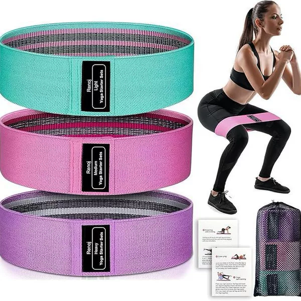 Cross-border bestseller anti-curling knitted hip resistance band for strength training, fitness resistance band, elastic band, butt shaping band