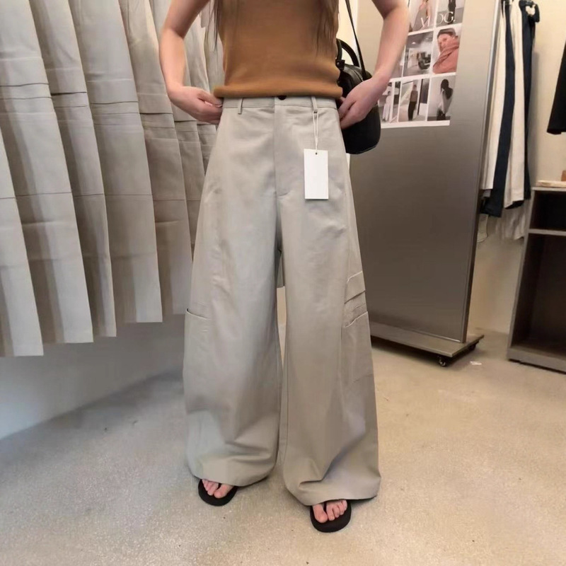 韩系宽松工装裤女2025秋季新款时尚高腰显瘦慵懒风设计感休闲裤|undefined