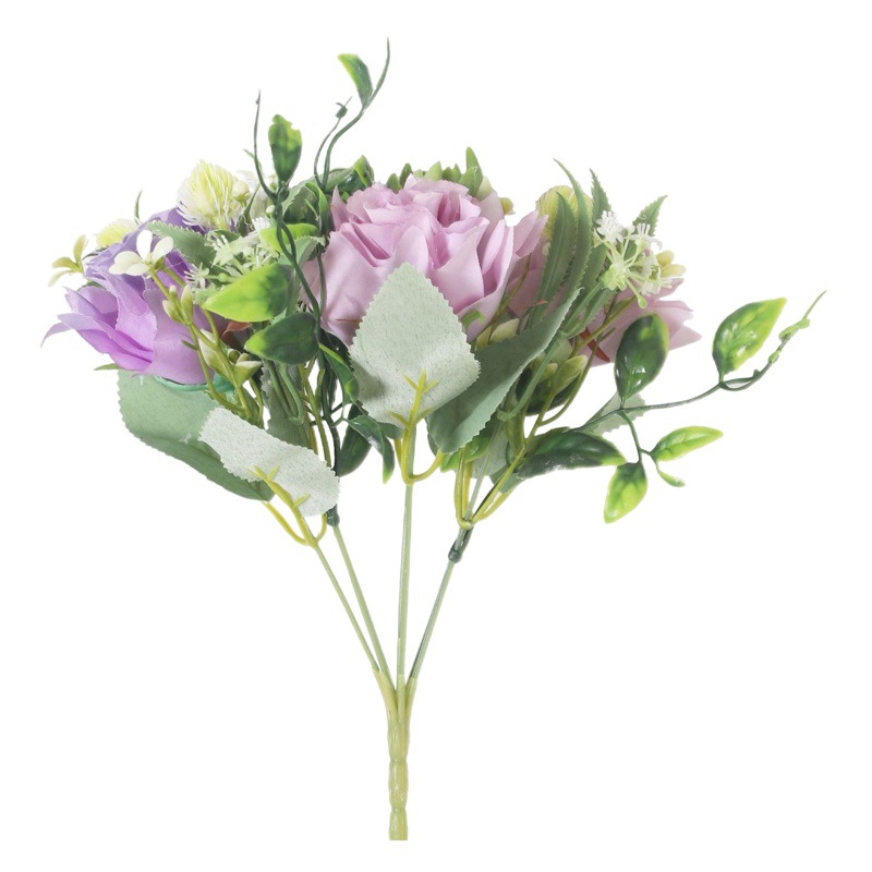 Ramo artificial de rosa Baihuabang, estilo europeo blanco, flores falsas en stock al por mayor