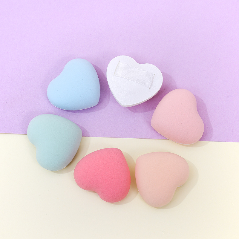 Fábrica personalizada pulgar polvo de algodón amor dedo espesar esponja maquillaje almohadilla herramientas de maquillaje al por mayor