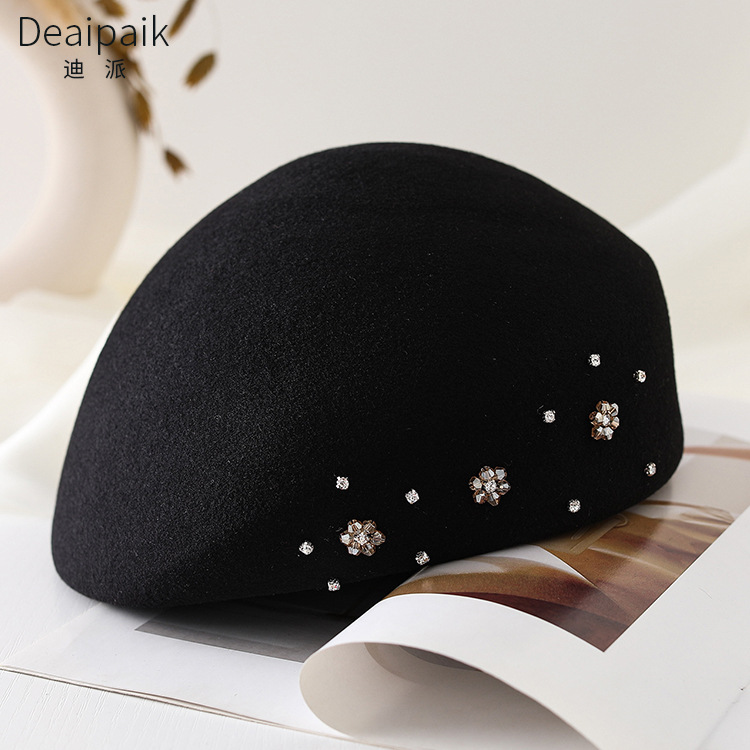 Uldbaret til kvinder vintage efterår vinter kunstnerhue_voghion.com