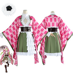 新糸璐鬼滅の刃cos服コスプレ甘露寺蜜璃周年慶記念化粧服