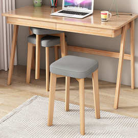 北欧小板凳家用科技布椅子客厅可叠放收纳简易实木化妆椅方凳子芝