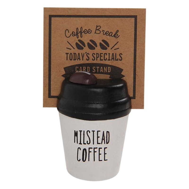 Creativo simple taza de café titular de mensaje de madera decoración de escritorio titular de la foto titular de la tarjeta de visita titular de la nota 2 opciones