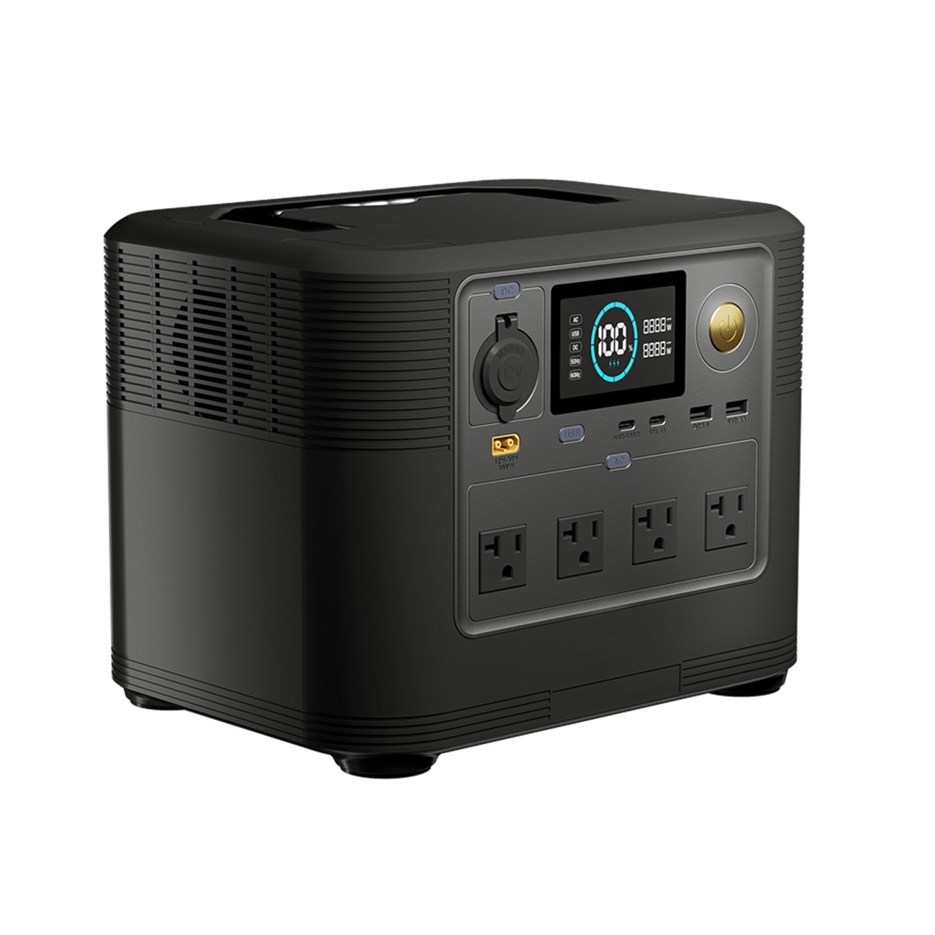 Fuente de alimentación portátil para almacenamiento de energía al aire libre, 1200w, gran capacidad, 1008wh, carga rápida, fuente de alimentación de emergencia multifuncional para el hogar, venta al por mayor