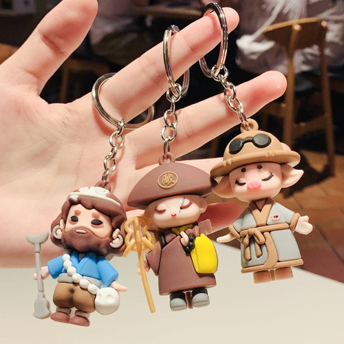 Cartoon Journey to the West Character Keychain Sun Wukong Pig Bajie Doll Car Keychain Bag Pendant Accessories