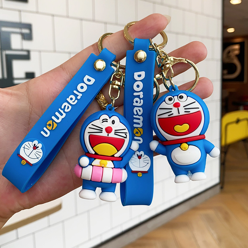 Cartoon Doraemon keychain blue fat mechanical cat Jingdang cat cute doll pendant ornaments gift wholesale