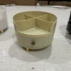 Rotating makeup box milky white