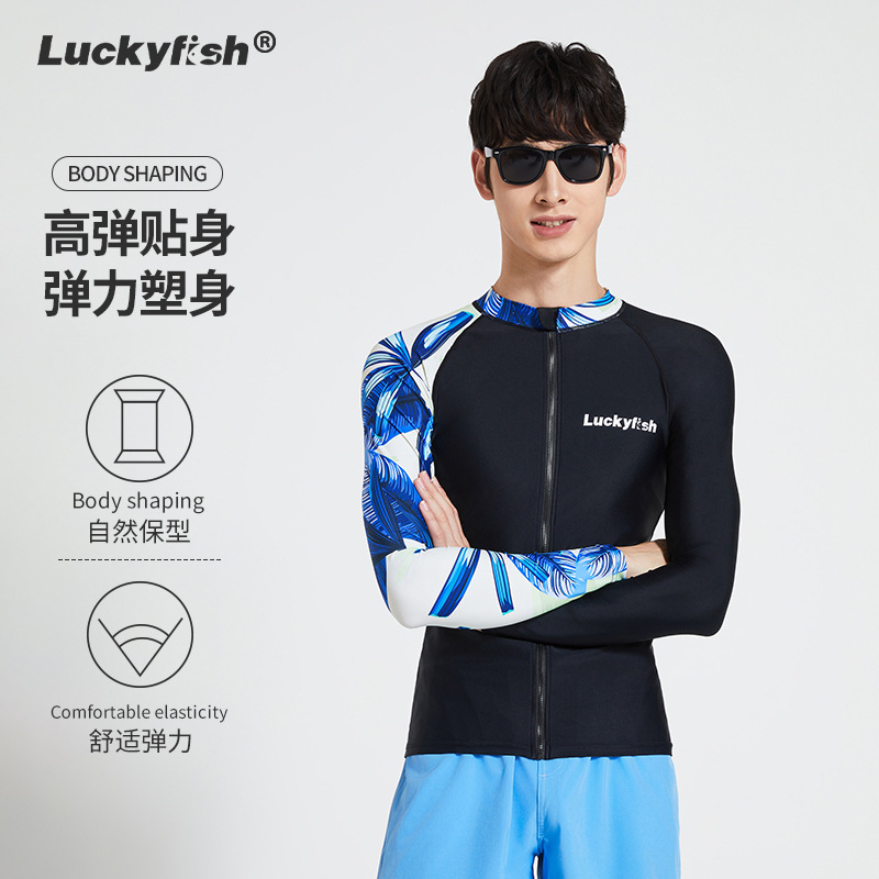 Summer New Arrival Diving Suit Men's Quick-drying Long-sleeved Swimwear plus size Sun Protection Jellyfish Suit Swimwear Surfwear suit