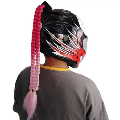 Helmet Suction Cup-Style Colorful Motosiklet dəbilqələri - rose-red-light-pink-stitching
