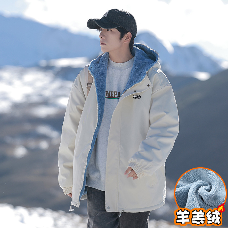 Chaqueta de dos piezas falsa de la NASA para hombre Otoño e Invierno forrada de lana engrosada ropa de trabajo uniforme de béisbol para niños de invierno