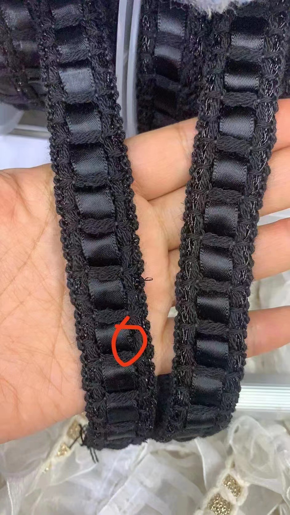 Fabricante en stock estilo coreano Chanel estilo cinta estilo étnico hecho a mano con cuentas encaje ropa DIY accesorios perla encaje
