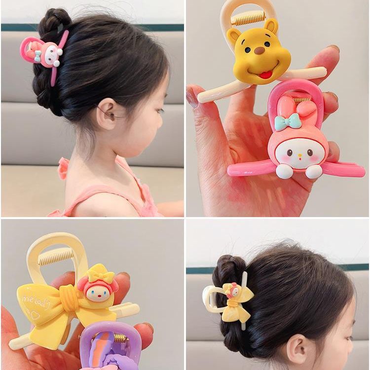 Dibujos animados para Niños lindo fresa oso pinza cabeza de bola de niña updo espalda de Niña Accesorios para el cabello dopamina