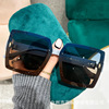 Square flashing fashionable trend sunglasses, 2023 collection, gradient, city style, internet celebrity