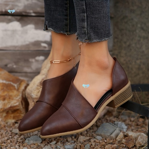 Women's Brown Elegant Pointed Toe Ankle Boots