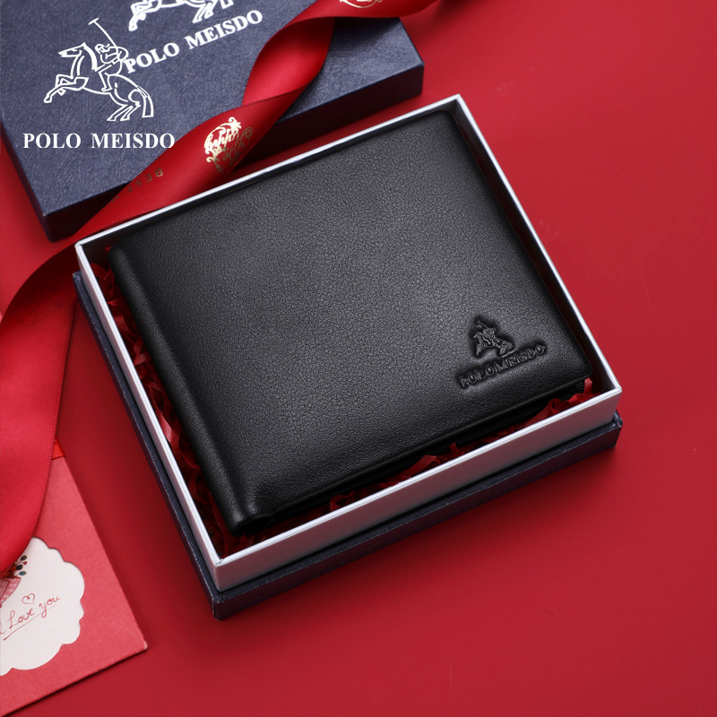 Paul Meiside Men's Wallet Short Genuine Leather First Layer Cowhide Luxury Brand Wallet Gift Box for Boyfriend
