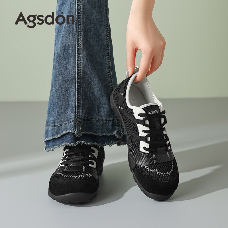 Zapatillas planas Augusden para mujer, novedad primavera 2026, estilo retro clásico, zapatillas negras informales